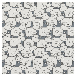Cute cartoon cows fabric