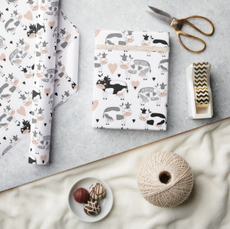Cute Cartoon Cows Wrapping Paper