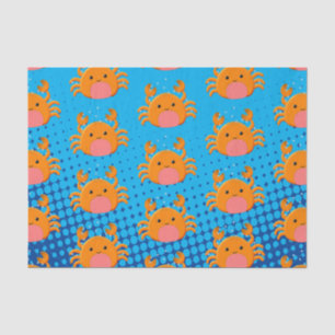 Cute Cartoon Crab Blue Ocean Tissue Paper