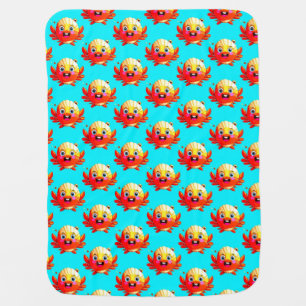 Cute Cartoon Crabs Baby Blanket