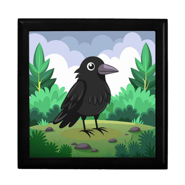 Cute Cartoon Crow Gift For Bird Lovers Box (Front)