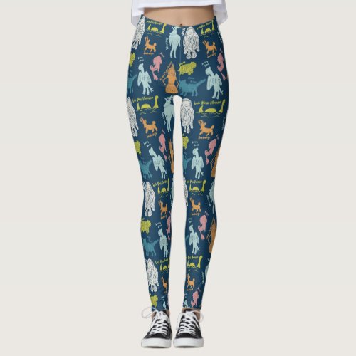 Cute Cartoon Cryptids Cryptozoology Guide Leggings