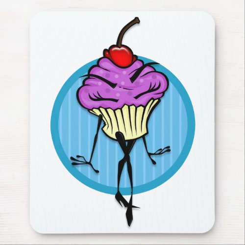 CUTE CARTOON CUPCAKE WOMAN MOUSE PAD