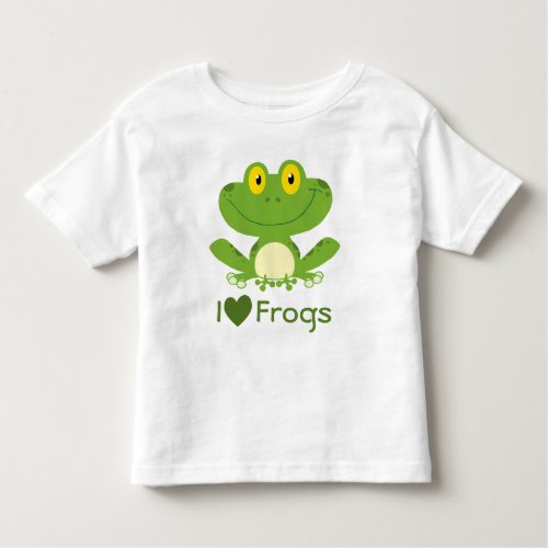 Cute Cartoon Customizable I Love Frogs Toddler T_shirt