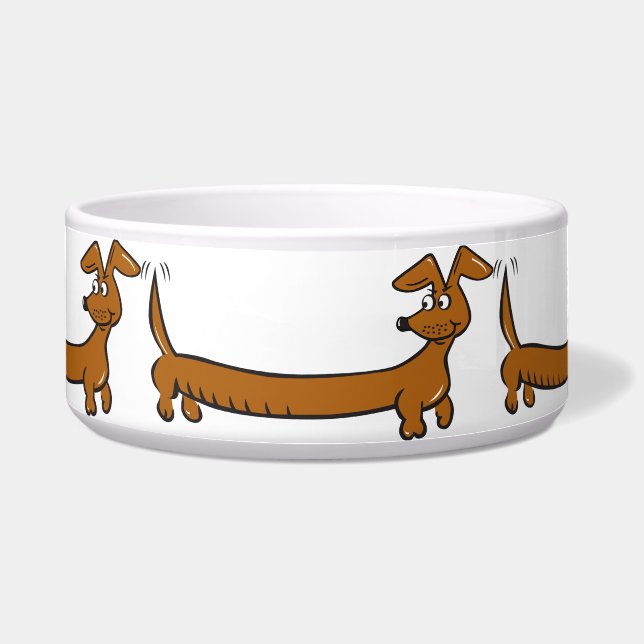 Cute Cartoon Dachshund Bowl (Front)