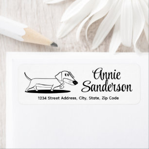Cute Cartoon Dachshund  Label