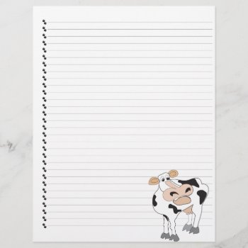 Cute Cartoon Dairy Cow Lined Pet Letterhead by PetsandVets at Zazzle
