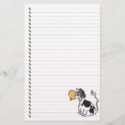 Cute Cartoon Dairy Cow Lined Pet Stationery