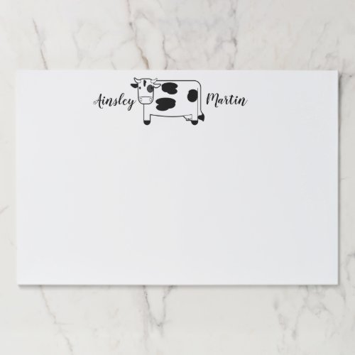 Cute Cartoon Dairy Cow Personalized Paper Pad