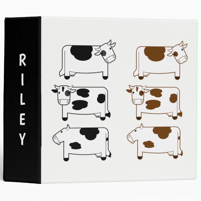 Cute Cartoon Dairy Cows Personalized Album/ Binder (Front/Spine)
