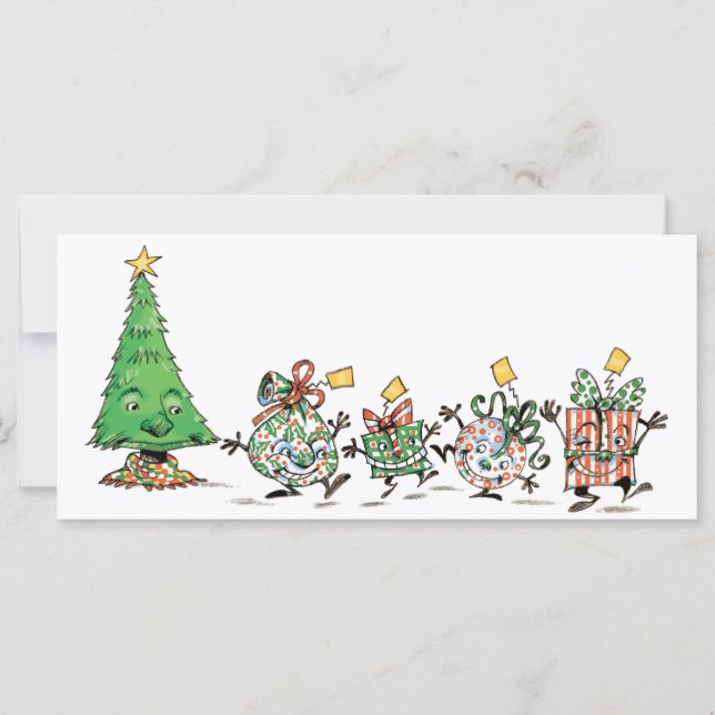Cute Cartoon Dancing Christmas Presents and Tree (Front)