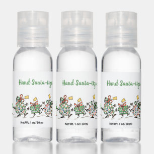 Cute Cartoon Dancing Christmas Presents and Tree Hand Sanitizer