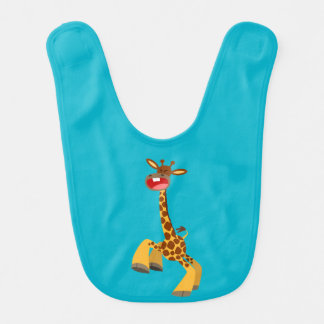 Cute Cartoon Dancing Giraffe Baby Bib
