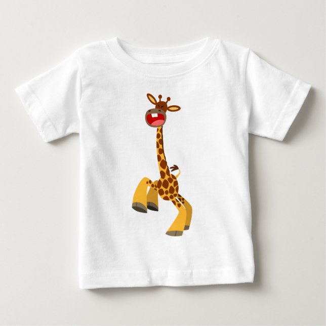 Cute Cartoon Dancing Giraffe Baby T-Shirt (Front)