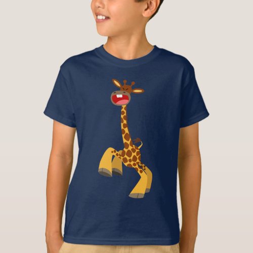 Cute Cartoon Dancing Giraffe Boys T_Shirts