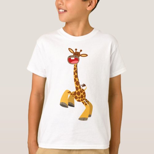 Cute Cartoon Dancing Giraffe Children T_Shirt