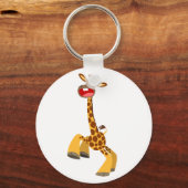 Cute Cartoon Dancing Giraffe Keychain (Front)