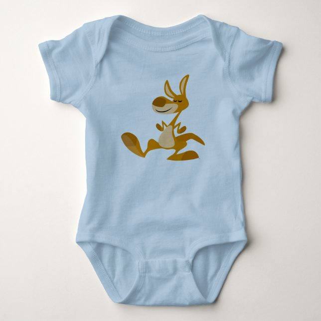 Cute Cartoon Dancing Kangaroo Baby Apparel Baby Bodysuit (Front)