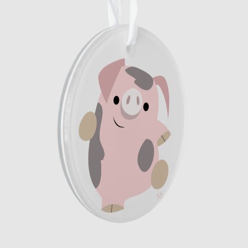 Cute Cartoon Dancing Pig Acrylic Ornament