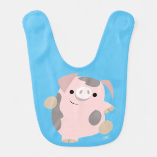 Cute Cartoon Dancing Pig Baby Bib