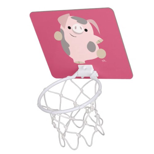 Cute Cartoon Dancing Pig Basketball Hoop