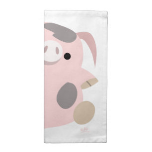 Cute Cartoon Dancing Pig Cloth Napkins