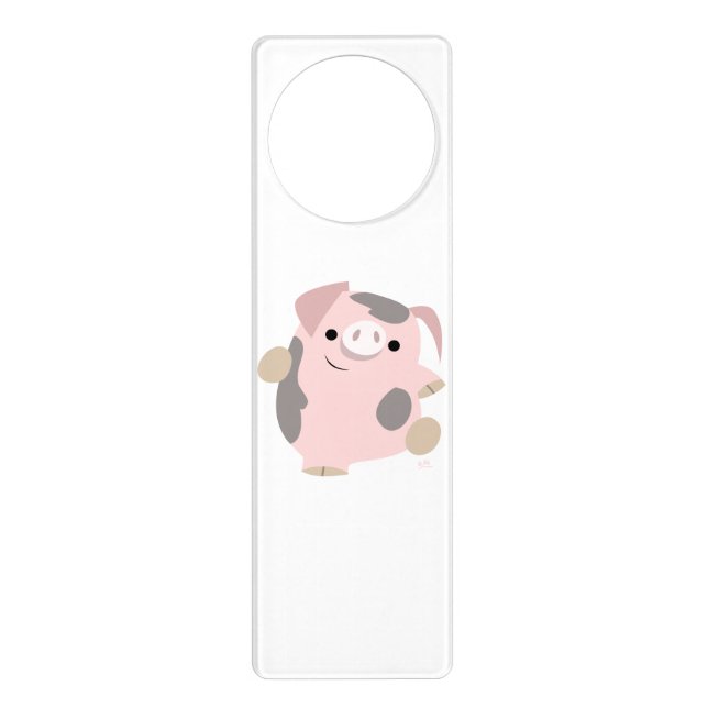 Cute Cartoon Dancing Pig Door Hanger (Front)