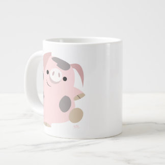 Cute Cartoon Dancing Pig Jumbo Mug