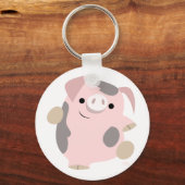 Cute Cartoon Dancing Pig Keychain (Front)