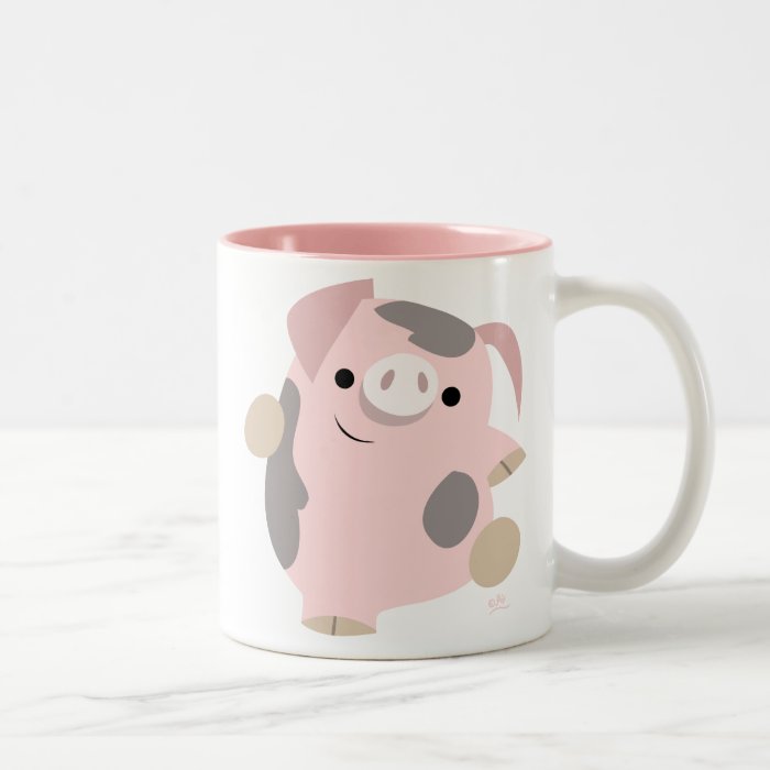 Cute Cartoon Dancing Pig Mug