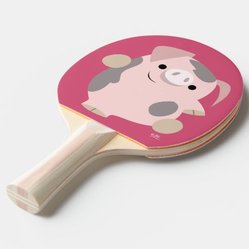 Cute Cartoon Dancing Pig Ping Pong Paddle