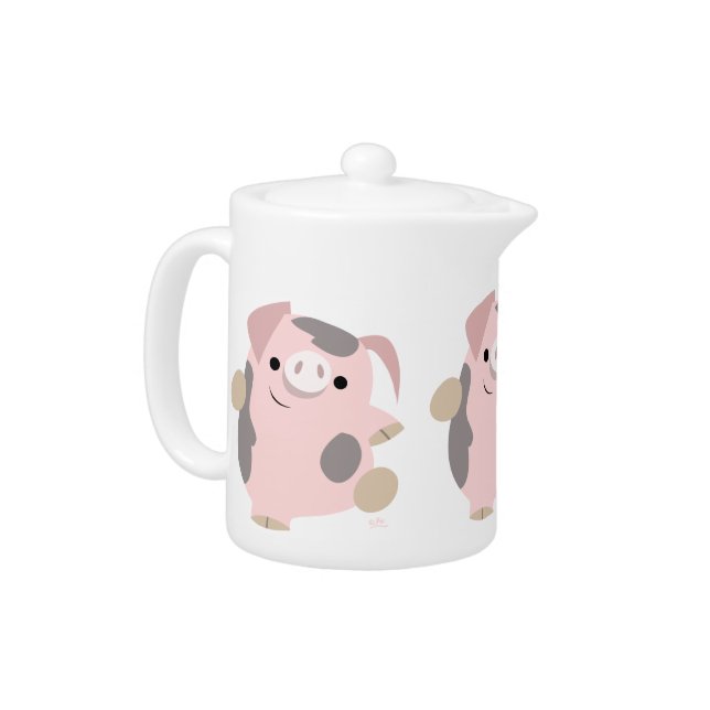 Cute Cartoon Dancing Pig Teapot (Left)