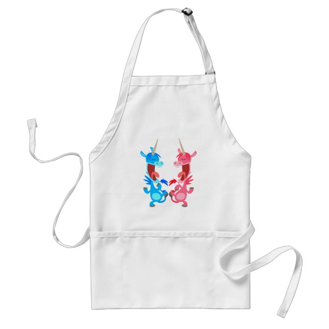 Cute Cartoon Dancing Unicorns Apron (Front)