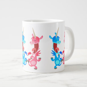 Cute Cartoon Dancing Unicorns Jumbo Mug