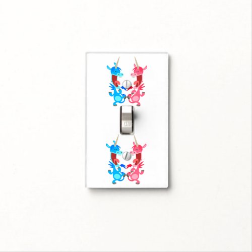 Cute Cartoon Dancing Unicorns Light Switch Cover