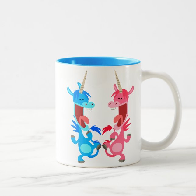 Cute Cartoon Dancing Unicorns Mug (Right)
