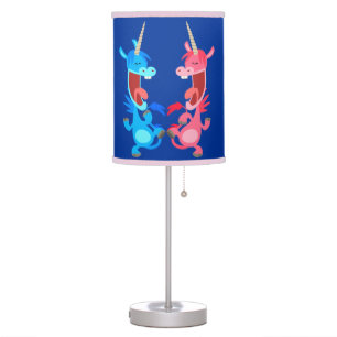 Cute CArtoon Dancing Unicorns Table Lamp