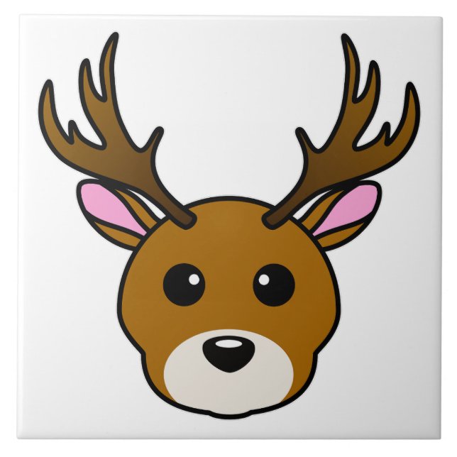 Cute Cartoon Deer Ceramic Tile (Front)
