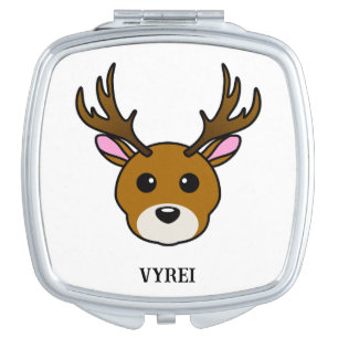 Cute Cartoon Deer Compact Mirror