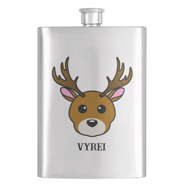 Cute Cartoon Deer Flask (Front)