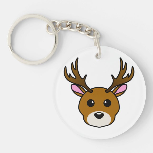 Cute Cartoon Deer Keychain (Front)