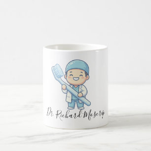 Cute Cartoon Dentist Mug Design – Giant Toothbrush