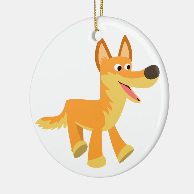Cute Cartoon Dingo Ceramic Ornament (Left)