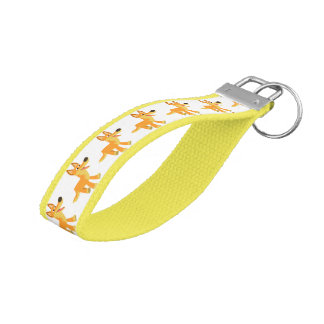 Cute Cartoon Dingo Grosgrain Keychain