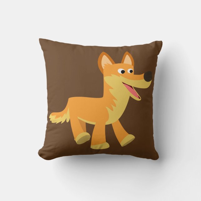 Cute Cartoon Dingo Throw Pillow (Front)