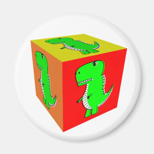 Cute Cartoon Dino Cube Art Magnet