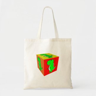 Cute Cartoon Dino Cube Art