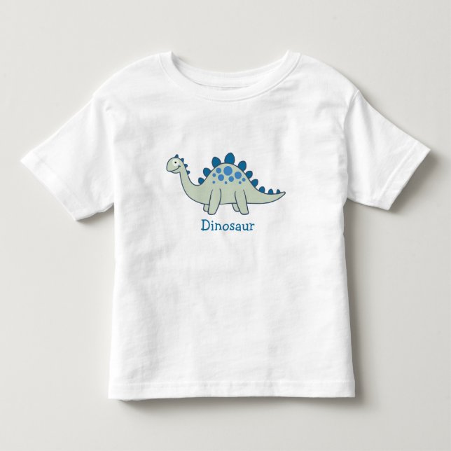 Cute Cartoon Dinosaur Animal Boys Blue Green Fun Toddler T-shirt (Front)