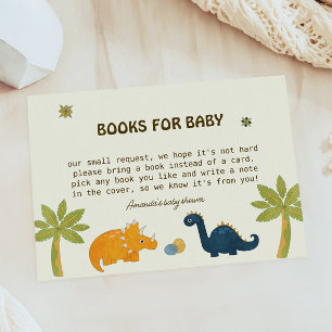 Cute Cartoon Dinosaur Baby Shower Books For Baby Enclosure Card