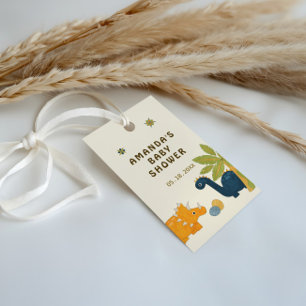 Cute Cartoon Dinosaur Baby Shower Gift Tags